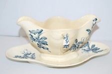 -ANCIENNE SAUCIERE CERAMIQUE KG LUNEVILLE modèle AZALEA Fleurs bleues table