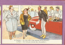 CHAPERON Jean    carte postale  DESSIN Humour FEMMES Voiture