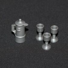 Playmobil moyen âge cafetière + 3 gobelets 3891 3274 3285 3863 3913 3938 4899