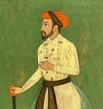 ANCIENNE PEINTURE ANTIQUE ISLAMIQUE MINIATURE ROI ART MOGHOLE INDE MUGHAL 19TH C