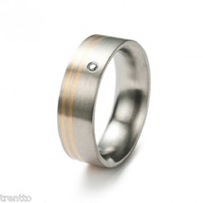 Bague acier or 18 carats