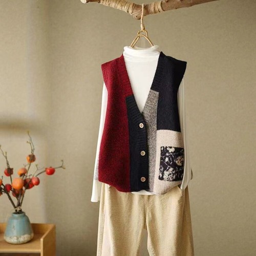 Femme col multicolore tricot - v,