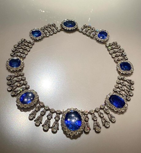 Collier ancien saphir - , bleu