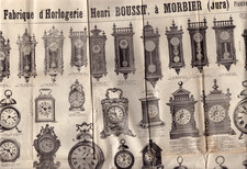 MORBIER (39) USINE d'HORLOGES REVEILS COUCOUS "Henri BOUSSET" Tract-Affiche 1900