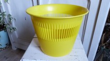 Petite corbeille à papier jaune  poubelle de bureau vintage Made in France