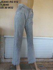 JEAN'S RG 512  GRIS T 38/40 US 30 L 32 FORME LEVIS BRAGUETTE A BOUTONS