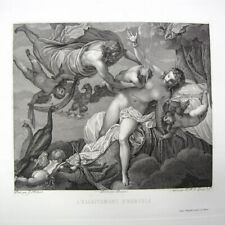 Gravure Allaitement d'Hercule c1835 Robusti Tintoret R. De Launay Chardon ainé