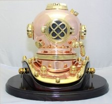 Deluxe Mark V Dive Helmet With a Wooden Base, 7.5"