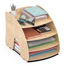 Banette de Rangement Bureau en Bois – Organisateur pour Papiers/Dossiers/Docu...