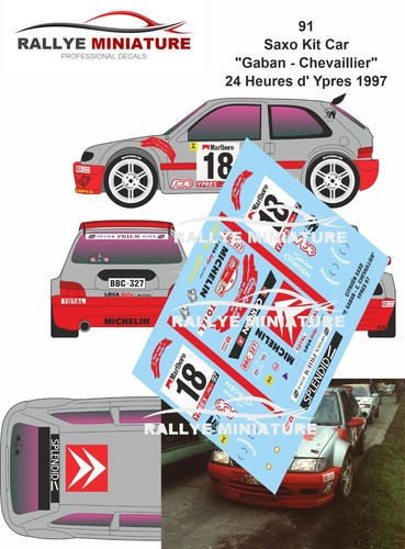 Decals ref 0091 citroen - 1/18,