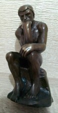 Petite Statue Le Penseur De Rodin 12 cm Bronze veritable 659 Grammes