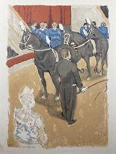 BRIANCHON MAURICE. LITHOGRAPHIE ORIGINALE TIRAGE 200 EXEMPLAIRES MANÈGE EQUESTRE