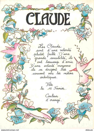 Carte postale prénoms - -,