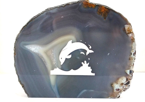 Agate bleue tranche avec