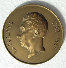 TRES RARE MEDAILLE LAFAYETTE 1934  AMERICA ET GALLIA MEMORES  Gatteaux