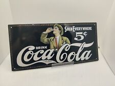 Plaque Coca Cola Métal Graphique Vintage 31cm / 15 Cm