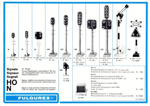 Catalog fulgurex 1985 signals - 1985,