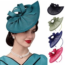 Grand bandeau femme fascinant clip chapeau fleur filet Royal Ascot course mariages