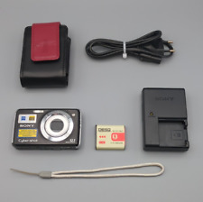 Sony Cybershot DSC-W210 12.1MP Digital Camera Compact Black 4x, Charger, Case
