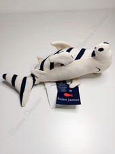 Peluche/Doudou Requin Marteau Blanc Crème Bleu Marine 30cm  -  Petit Saint James