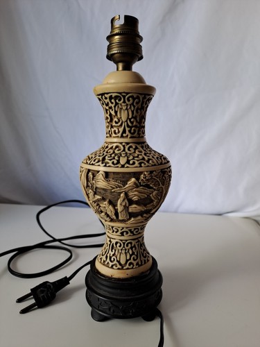 Pied lampe asiatique - pied, de