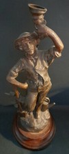  STATUETTE EN REGULE PATINE BRONZE SIGNE CH.RUCHOT ( jardinier par Ruchot )