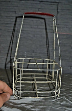 Ancien porte verres de cuisine tout en metal, panier de transport 4 postes 