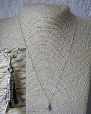collier pendentif fusée navette spatiale 2gr ARGENT massif 925  N°62