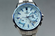 [ avec boîte, papier ] Montre à cadran bleu clair radio solaire CASIO OCEANUS...