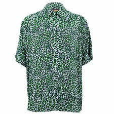 Hommes Chemise Loud Originals Coupe Standard Léopard Vert Rétro Déguisement