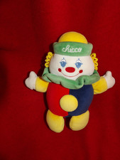 Doudou Peluche CHICCO Clown Bleu Rouge Jaune
