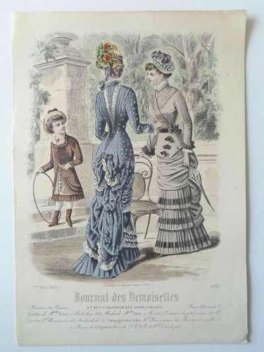 Gravure ancienne mode revue - gravure,