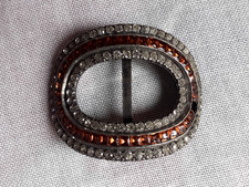 ANCIENNE BOUCLE DE CEINTURE OVALE ornée de strass 