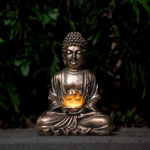 Buddha lotus statue with solar - buddha,