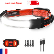 Lampe Frontale et Arrière LED Rechargeable USB Etanche Légère 3 Modes Eclairage