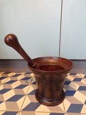 ANCIEN  grand MORTIER PILON FONTE-APOTHICAIRE-PHARMACIEN-XIXe