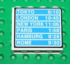 LEGO aeroport Panel 4215b with airport hours sticker Set 6597 Century Skyway