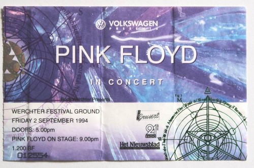 Pink floyd billet - billet, ticket