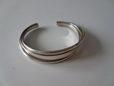 Bracelet rigide jonc ouvert en argent massif 925