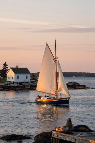 Classic wooden sloop cream - wooden,