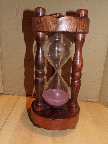 Ancien sablier socle bois - sablier,