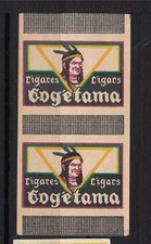 Ancienne étiquette allumettes Cigares Cogétama Indien