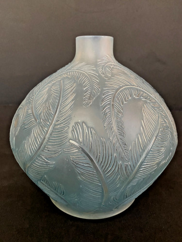 Vase plumes bleu lalique - vase,