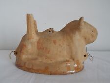 ANCIEN MOULE à TERRINE en TERRE CUITE Représentant L'AGNEAU PASCAL