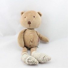 Doudou ours marron beige rayé NATALYS BEBE - 21099