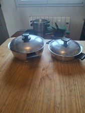 2 sauteuses vintages inox 18-8