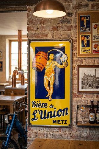 Plaque émaillée biere - émaillée, de