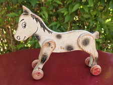 Jouet ancien cheval en bois - jouet,