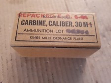 Militaria: Boite vide US 50 cartouches 30M1 Repacked 1944 - pour USM1