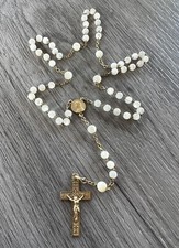 Superbe chapelet ancien - nacre et Plaque Or